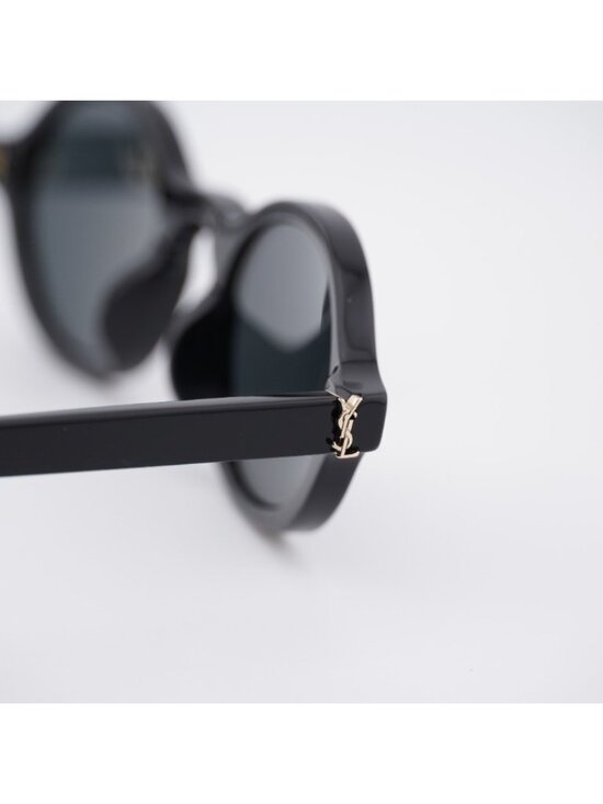 Saint Laurent SL M161 001 Sunglasses Black Oval Frame, Grey Lenses main image 9